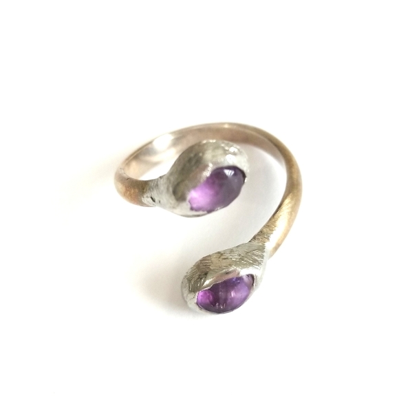 Free People Handcrafted Double Stone Wrap Ring - Picture 2 of 5